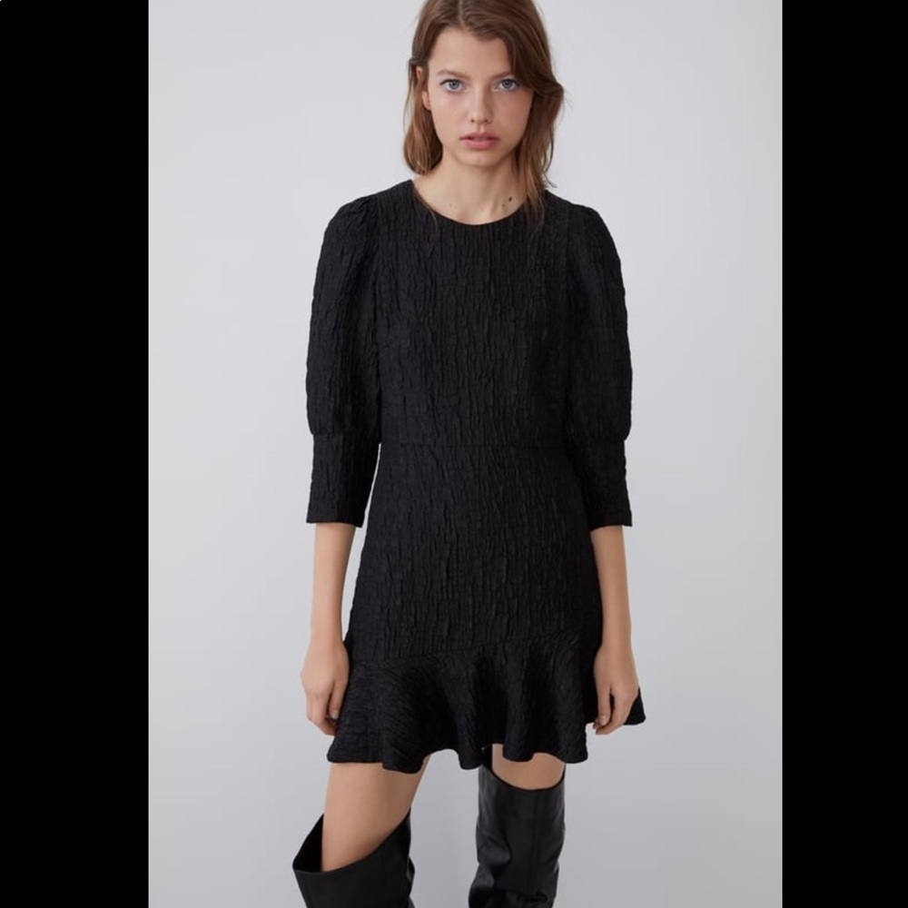 Zara NWT textured weave dress